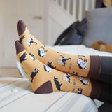 Brown Cat Pet 2-Pack Pair Bamboo Sock Set