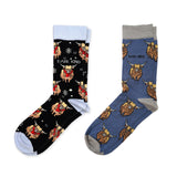 Christmas Highland Cow 2 Pack Bamboo Sock Set