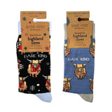 Christmas Highland Cow 2 Pack Bamboo Sock Set
