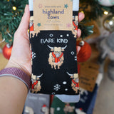 Christmas Highland Cow 2 Pack Bamboo Sock Set