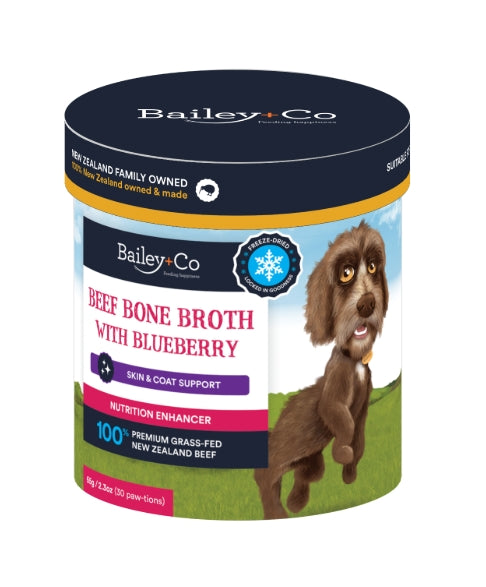 Bailey+Co Beef Bone Broth with Blueberry – Skin &amp; Coat support