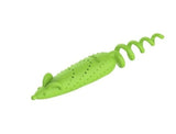 Gigwi rolled tail mouse cat toy with catnip refillable dental chew toy