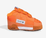 Reebok workout sneaker dog toy plush squeaky orange small dog toy