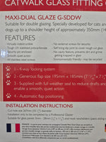 Catwalk Glass Fitting Large Cat Door / Small Dog Dual Glaze White