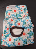 Blue Flower Print Reusable Pet Nappy, size S