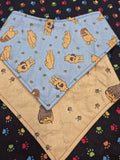 LuxeDog Honey Bear Reversible Dog Bandana - Handmade in NZ