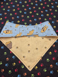 LuxeDog Honey Bear Reversible Dog Bandana - Handmade in NZ