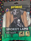 Primal Dog Treats Smokey Lamb 5pk -450g