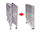 Collapsible Stainless Steel Pet Cage 110CM X - Large with Wheels