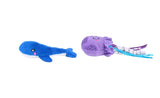 ZippyClaws mesh cat toys jellyfish and whale 2 pack with catnip dental texture.