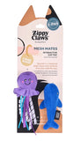 ZippyClaws mesh cat toys jellyfish and whale 2 pack with catnip dental texture.