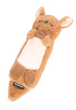 ZippyPaws Snooziez kangaroo dog toy with silent squeaker soft plush quiet dog toy