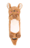 ZippyPaws Snooziez kangaroo dog toy with silent squeaker soft plush quiet dog toy