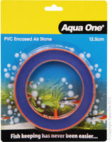 Aqua One Air Stone - PVC Encased Beauty Round 12.5cm. Aqua One Air Stones provide ample oxygen and water movement, assist in releasing carbon dioxide build-ups and add an aesthetically pleasing element to your aquarium.  Features & Benefits:  Provides ample oxygen and water movement within your aquarium Assists in releasing carbon dioxide build-up Releases a constant stream of fine small bubbles that will not disturb your aquatic inhabitants Encourages healthy bacteria growth