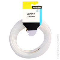 Aqua One Air Line PVC 5m Clear. Aqua One PVC Airline is designed to connect Aqua One Air Pumps and Airstones together.  Features & Benefits:  Low maintenance Easy to replace