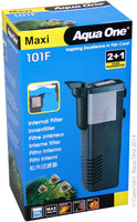 Aqua One 101F Maxi Internal Filter 350  Features & Benefits:  Proven reliability and silent running Completely submersible sealed motor, economical to run Provides mechanical and biological filtration with high quality foam as media Built in venturi aeration nozzle