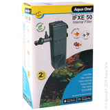 AquaOne IFXE 50 Internal Filter 250 L/hr  Aqua One IFXE Internal Filters provide biological, mechanical and chemical filtration as well as providing circulation and aeration. With a range of outlet options, these filters can be modified based on the needs of the aquarium.