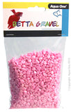 Aqua One Gravel - Betta Metallic Pink 350g. Let Aqua One Betta Gravel bring colour and life into your aquarium! The aquarium safe Betta Gravel is available in two different styles to create two different eye-catching looks. Whether you choose Glass or Metallic, either range comes in many colours to choose from. Gravel serves multiple aesthetic and practical purposes in the aquarium.
