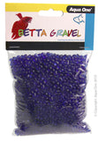 Aqua One Gravel - Betta Glass Purple 350g. Let Aqua One Betta Gravel bring colour and life into your aquarium! The aquarium safe Betta Gravel is available in two different styles to create two different eye-catching looks. Whether you choose Glass or Metallic, either range comes in many colours to choose from. Gravel serves multiple aesthetic and practical purposes in the aquarium.