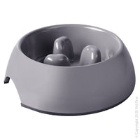 Pet One Melamine Bowl - Round Slow Down Feeder 300ml Light Grey  Feeding time is made simple with Pet One Melamine Dog Bowls; with anti skid base, high quality melamine and removable stainless steel bowl, this bowl is certain to last for years!  With a variety of shapes and sizes you are sure to find the right bowl for your furry friend!