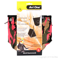 Avi One - Bird Sleeping Pouch - 22x13.5x22cm Keep your feathered friends warm and snug with the Avi One Bird Hammock. The soft fabric used provides a warm comfortable environment for sleeping, resting or convalescing birds. The solid base ensures the hammock maintains shape whilst providing a secure bed. Features & Benefits: The soft fabric used provides a warm comfortable environment for sleeping, resting or convalescing birds Easy to install. Using the metal clips provided,