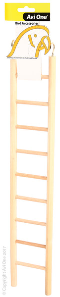 Bird Toy - Wooden Ladder 9 Rung. Bird toys encourage exercise and enrichment to keep your bird mentally stimulated Playtime can decrease stress and boredom and provide a sense of independence in your bird Fun and colourful design will look great in any cage Provides endless hours of enjoyment for you and your bird Easily attaches to your birds cage Durable bird safe construction