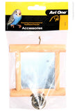 Bird Toy Wood Framed Mirror with Bell 15X10CM. Bird toys encourage exercise and enrichment to keep your bird mentally stimulated Playtime can decrease stress and boredom and provide a sense of independence in your bird Fun and colourful design will look great in any cage Provides endless hours of enjoyment for you and your bird Easily attaches to your birds cage Durable bird safe construction