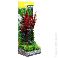 Ecoscape Medium Ruffled Lace Plant Red  Aqua One’s Artificial Plants will add vibrancy and a fresh look to any aquarium. Each plant features a weighted base to make aquascaping easy.  You are sure to find plant or two to suit your aquarium from the large range available from Aqua One!  Specifications: 20cm tall.