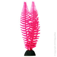 Aqua One Flexiscape Medium Feather Algae Pink Plant. The Aqua One Flexiscape silicone plant and ornament range allow you to create a visually stunning set up from the array of luminous colours, styles and sizes.  Specifications: 22CM