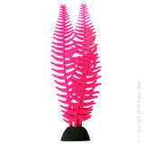 Aqua One Flexiscape Medium Feather Algae Pink Plant. The Aqua One Flexiscape silicone plant and ornament range allow you to create a visually stunning set up from the array of luminous colours, styles and sizes.  Specifications: 22CM