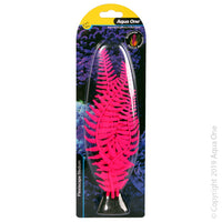 Aqua One Flexiscape Medium Feather Algae Pink Plant. The Aqua One Flexiscape silicone plant and ornament range allow you to create a visually stunning set up from the array of luminous colours, styles and sizes. Specifications: 22CM