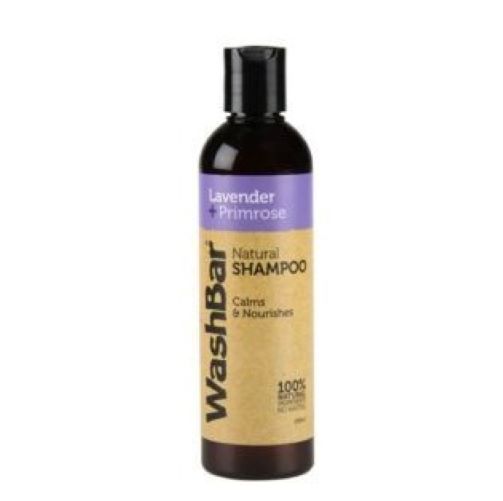 Washbar - Natural Shampoo 250ml - Lavender & Primrose  The WashBar range of natural shampoos is different from the other options out there.. Calms & Nourishes Super gentle formula. A warm lavender smell with antibacterial and calming qualities. Evening Primrose Oil helps repair and nourish skin and coat. Perfect for bathing puppies (from 4 weeks) and kittens (from 10 weeks). Made with spray-free lavender grown in beautiful NZ.