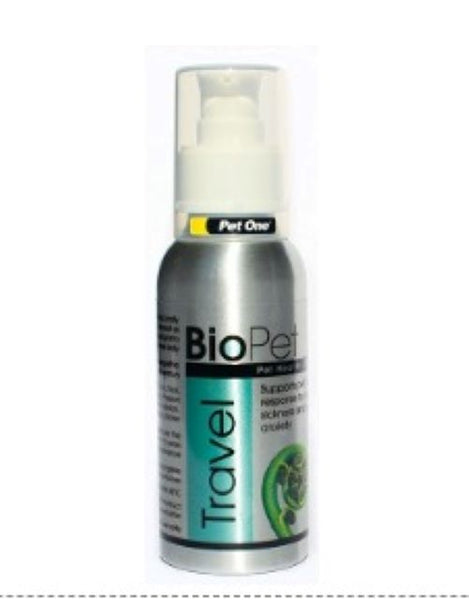 BioPet Travel 90ml  Supports pet’s immune response to motion sickness and travel anxiety.  Any travel by car, plane or boat should be a pleasant and enjoyable experience for your pet. However, pets who suffer from motion sickness may find that even a short trip can literally end in a mess. BioPet Travel is the key to happy, healthy, traveling for your beloved pet...