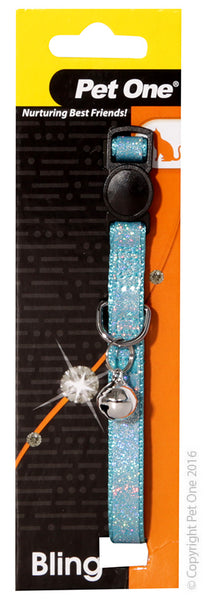 Cat Collar Bling Sparkle 30cm 10mm W Breakaway Clip Blue. Features & Benefits:  Adjustable - ensure a perfect and comfortable fit for your pet Amazing range of styles, colours and sizes to suit any cat All accessories made from durable materials ensuring lasting wear Suitable for: Cats