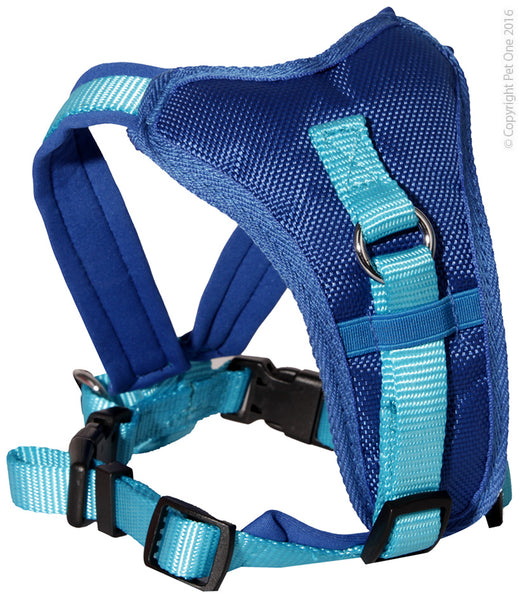Pet One Harness - Comfy 38 - 46cm Padded 15mm Blue