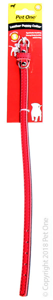 Collar Leather 50cm Red. The Pet One Leather Collars are high quality, genuine leather collars. The Leather Collars are available in a variety of colours that will provide your pet with a fashionable appearance.  Available to suit dogs and cats of all sizes, you’ll be sure to find the right fit for your best friend!