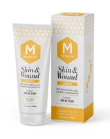 Manuka Vet - Skin & Wound Creme 100g. Mānuka Vet Skin & Wound Crème contains 80% Mānuka honey, plus lanolin and plant oils (citronella and rosemary). The lanolin increases the temperature stability, making it more pliable when cold and more viscous when warm, reducing run-off. In addition to this, the lanolin makes the crème water repellent. The plant oils have natural insect repellent properties, impeding nuisance insects from making contact with the wound.