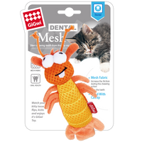 GIGWI DENTAL MESH CATNIP CAT TOY SHRIMP. www.animaladdiction.co.nz  Facebook: Animal Addiction Pet Supplies.  Trademe: animaladdiction.  Cat toys, Kitten toys, Dog toys, Puppy toys, Dog collar, Puppy collar, Dog lead, Dog harness, Dog treat, Cat harness, Cat collar, Rabbit harness, Cat treat, Dog bed, Rabbit treat, Rabbit food, Guinea pig food, Rat treats, Bird toys and more.