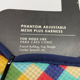 ZEE.DOG ADJUSTABLE AIR MESH HARNESS - PHANTOM - SIZE MEDIUM. The Phantom Adjustable Air Mesh Harness is a lightweight, breathable mesh chest harness that's soft on fur and fully adjustable around the neck and girth. The buckle is built with a 4-point locking system for extra safety and has a d-ring for a leash. Made from premium, durable mesh material, this Adjustable Air Mesh Harness keeps your dog cool and ventilated