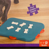 Nina Ottosson Dog Casino. Every pup is a winner with the Nina Ottosson Dog Casino! Fill this treat dispensing dog game with treats and challenge your pup to find and unlock the treats inside. FOR THE TOP DOGS: Level 3 Nina Ottosson treat dispensing games like this Dog Casino help to train and teach your dog through sequential steps, setting this dog game apart from more entry level dog games and intermediate dog puzzles.