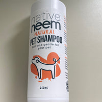 Organic Neem Pet Shampoo 250ml. Native Neem Organic Neem Pet Shampoo will cleanse and soothe your pet’s skin. Great for hot spots, flea bites, dermatitis, and all skin irritations. It works - its natural and its safe! You will love how your pet’s coat will look, feel & smell after using our Neem Oil Pet Shampoo! Neem Oil has been used for centuries in the treatment of skin disorders.