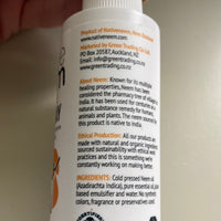 Organic Neem Pet Spray 125ml. Neem is a natural tonic for your pet's skin and fur, providing a lustrous problem-free coat. it is very effective and safe for use on puppies, kittens and safe to children handling pets. Native Neem organic neem pet spray is made with certified organic Neem oil and produced using the natural emulsifiers, making it chemical free. No synthetic colors fragrance or preservatives used. Made with certified organic ingredients. Its a great soothing agent
