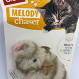 Gigwi Melody Chaser Cat Toy Mouse. GiGwi Melody Chaser cat toys make lifelike sounds after the toy has been activated by movement. They are designed to satisfy your cats hunting instinct and to keep it on its paws. Remove the plastic cord to activate the toy and watch the chase begin!